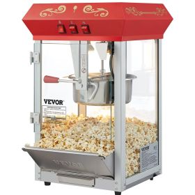 VEVOR Popcorn Popper Machine 8 Oz Countertop Popcorn Maker 850W 48 Cups Red VEVOR Popcorn Popper Machine 8 Oz Countertop Popcorn Maker 850W 48 Cups Red